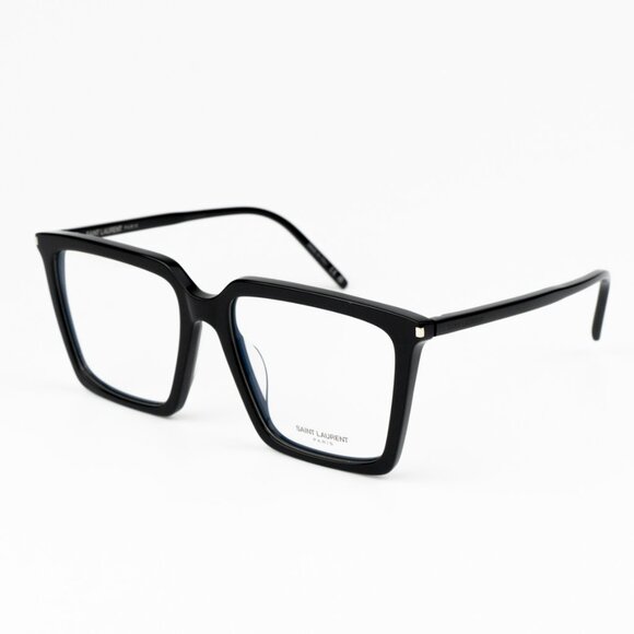 NEW Saint Laurent SL474OPT 001 Black Square Women Eyeglasses - Picture 4 of 11